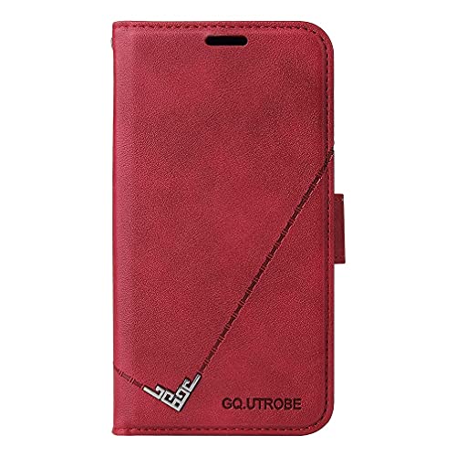zimisu Capa carteira para Samsung Galaxy A12/M12/F12, capa carteira de couro legítimo, capa flip com