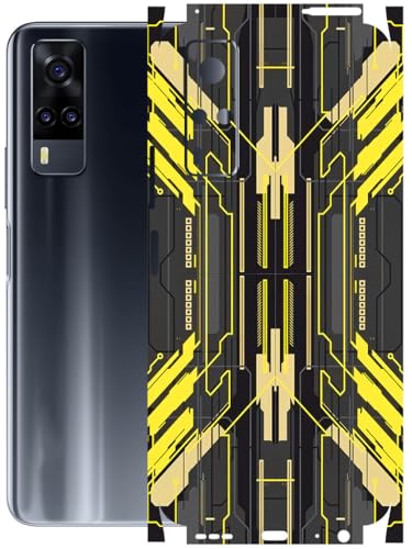 Image of AtOdds - Full Body Back Screen Guard Protector Film - Lamination Wrap Skin Sticker Compatible with VIVO Y31 | Scratchproof Matte Finish (Cyber Yellow)