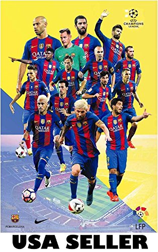 Barcelona FCB 2016-2017 Player Burst Poster 23.5 x 34 Lionel Messi Neymar Luis
