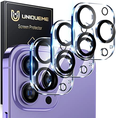 UniqueMe [3 Pack Compatible for iPhone 14 Pro Max/iPhone 14 Pro Camera Lens Protector Tempered Glass,[Case Friendly][Scratch-Resistant][Night Shooting Mode]