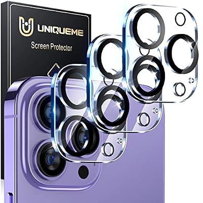 UniqueMe [3 Pack Compatible for iPhone 14 Pro Max/iPhone 14 Pro Camera Lens Protector Tempered Glass,[Case Friendly][Scratch-Resistant][Night Shooting Mode] - Clear