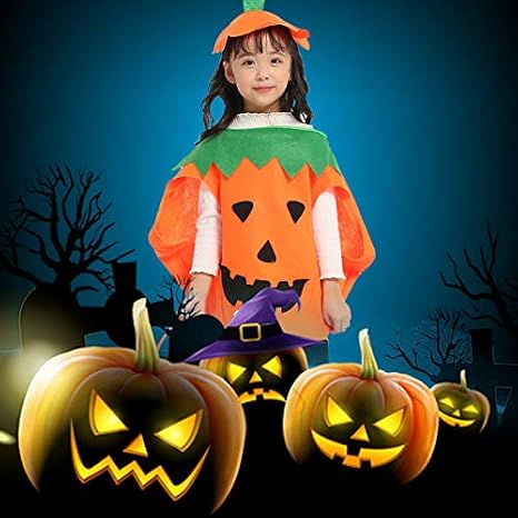 Bambini Vestiti di Halloween Bambini Abiti da Festa Cosplay Con Cappello di  zucca Per Halloween feste cosplay abbigliamento Borse di zucca JIASHA  Costume da Zucca di Halloween lencicol Bambini Giochi e giocattoli