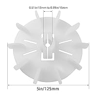Vista 2 de Hoja de ventilador de motor de 5 pulgadas/4.921 in de forma redonda de plástico blanco con 10 paletas para diámetros de husillo de motor de 0.51