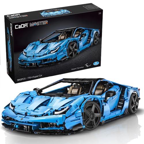 CaDA Italienisches Supercar, blau, 12-Zylinder, 3842 Teile (kompatibel mit...