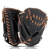 HolyElks Baseball Catchers Mitt 33', Catcher Glove, Baseball Glove, Catchers Mitt for Training and Playing, Right Hand Throw, Adult and Youth Size, Multiple Styles (Black, Brown, 33in)