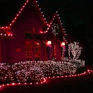 Uptotop Christmas 100 Count String Light, 20FT Plug in Waterproof String Light Decorations for Party Carnival Supplies, Outdoor Yard Garden Decor (RED) Uptotop Christmas 100 Count String Light 20FT Plug in Waterproof String Light Decorations for Party Carnival Supplies Outdoor Yard Garden Decor RED