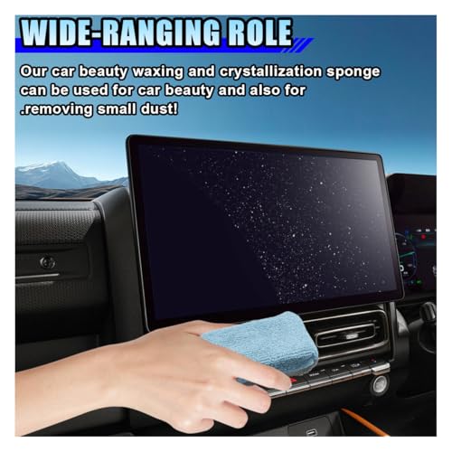 Image of 12PCS Ceramic Coating Applicator Sponge, 4.13'' x 1.84'' Microfiber Car Detailing Applicator Pad, Rectangular Car Foam Cleaning Pad, Auto Polishing Pad for Wax, Paint, Sealant (Blue)