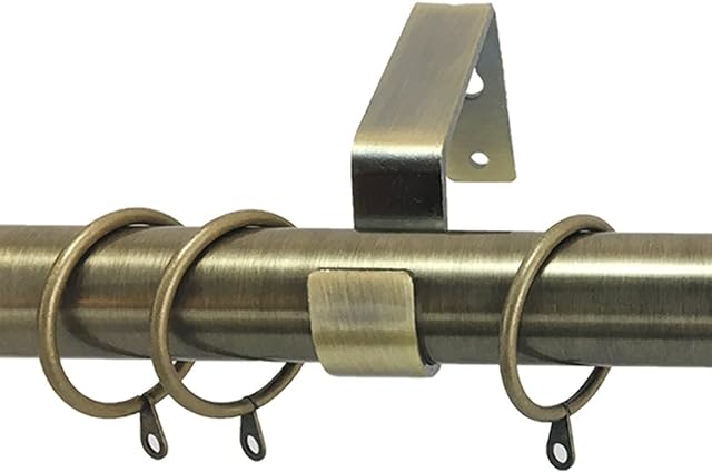 20 Pack Metal Curtain Ring Chrome Brass Brushed Chrome Fits 19mm 25mm 28mm Poles (To Fit 28mm Poles, Antique Brass)