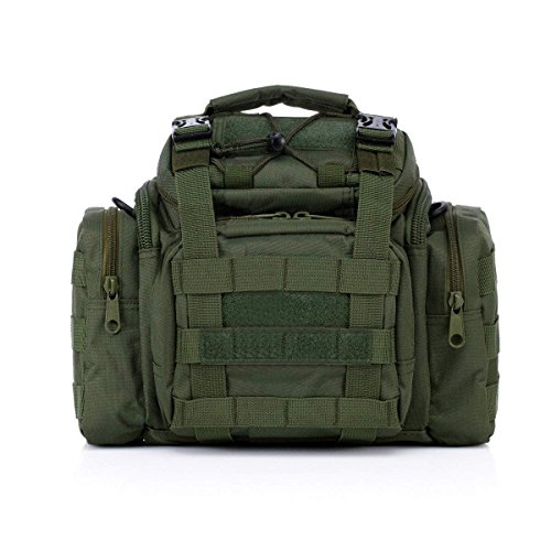 Greenpromise Sac banane tactique de plein air, sac militaire avec pochette Molle, idéal pour trekking, randonnée, sac de transport, Vert