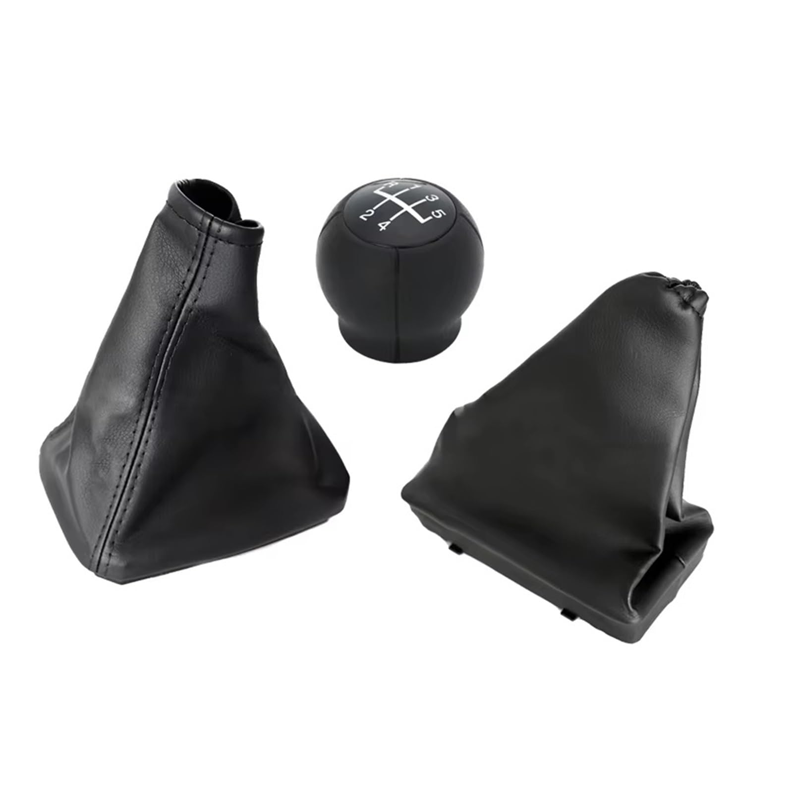 Hguvsjd Car Shift Gear Knob for Opel for Corsa C for Tigra B for Combo MT 5 Speed Gear Shift Knob with Gaiter Boot Cover Handbrake Case Transmission Shifter Lever(3PCS-A)