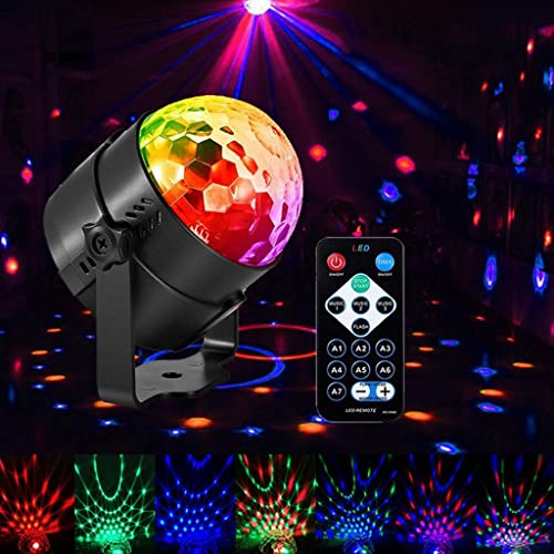 de Discoteca LED Ativada Por Som Multicolorido com Controle Remoto