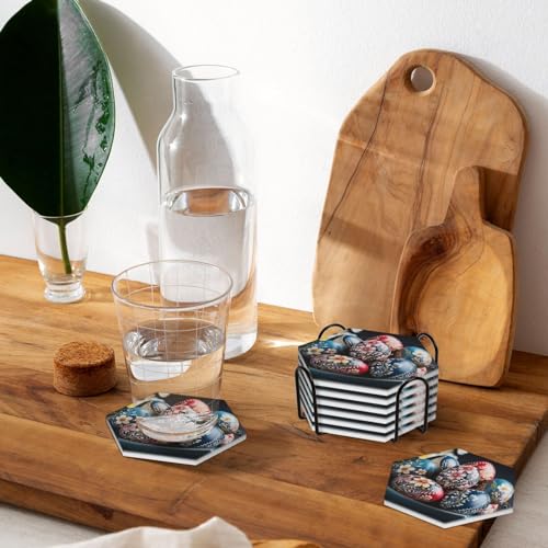 Dessous de verre en céramique Pâques absorbant déco table fête