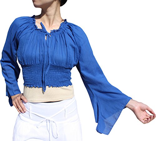 Svenine Brand Sexy Crop Smock Top Medieval Ladies Light Cotton