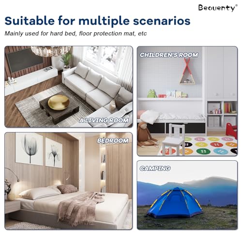 بيونتي مرتبة فوتون ارضية يابانية، وسادة نوم سميكة، مرتبة فوتون محمولة للسرير النهاري، 150 × 200 سم، اسود (تصميم 6)