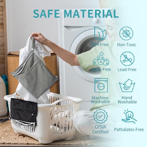 Image of babygoal Baby Diaper Bag, Washable Travel Bags, Beach, Pool, Gym Bag for Swimsuits and Wet Clothes, with Two Zip Pockets, Fruit Orange and Milk Tea Brown, Travel