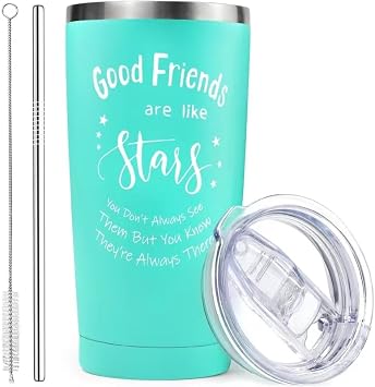 Friendship Best Friend Birthday Gifts Presents for Women Bestie Female Her Sister Ladies Personalised Christmas Santa Gifts Idea for Women on Her Birthday Tumbler with Straw and Lid Mug Travel Mug