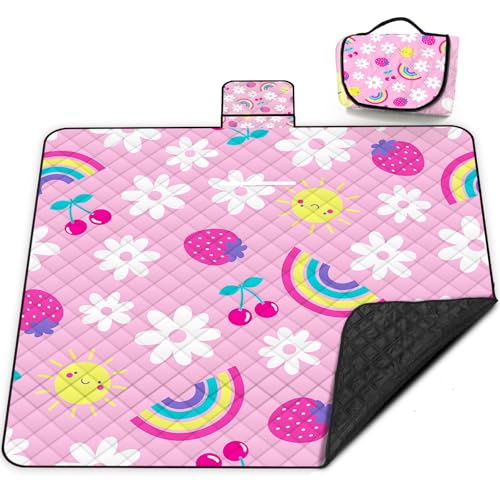 Extra Large Picnic Blanket Waterproof,80"x 80"Foldable Machine Wa...