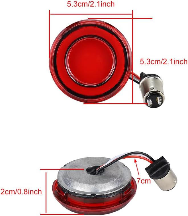 ZYTC 2" LED Turn Signals w/Running Light Red Case Bullet Style Front 1157 LED Turn Signal Kit Red Light for Harley
