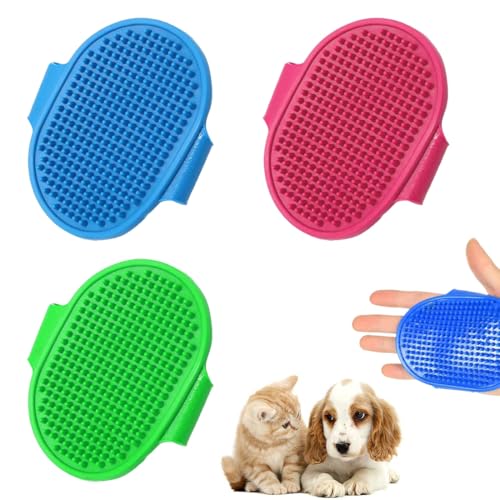 UIEXAY 3 Pezzi Spazzole Per Cani Per Il Bagno Shampoo Per Animali Domestici Pettine In Gomma Con Manico Regolabile Per Cani E Gatti A Pelo Lungo