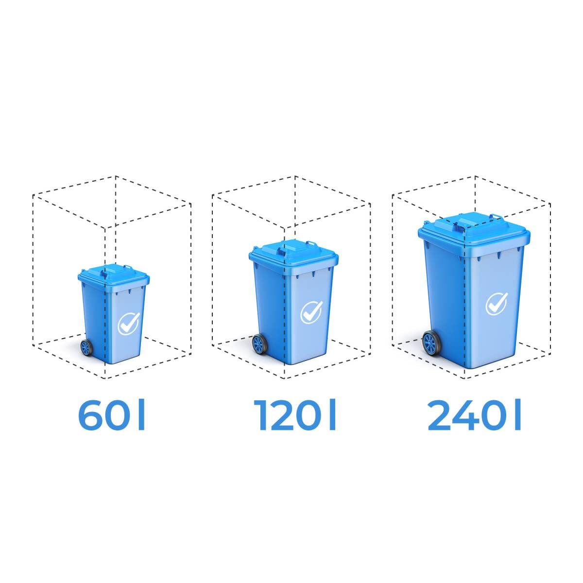 Metzler box pattumiere design antracite & effetto legno 3x240L, acciaio verniciato a polvere, robusto e chiudibile