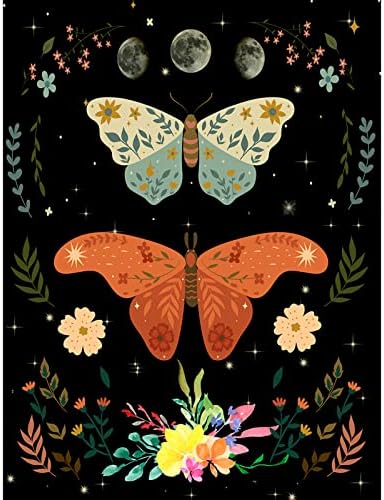 Butterfly Moon Diamond Painting Kits DIY 5D Diamond Art Kits Paint by Diamonds for Adults Flower Full Round Drill Crystal Rhinestone Embroidery Gem Art Craft for Home Wall Art Decor Gift 12×16 inch