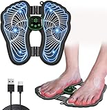 🎁【EMS Fußmassagegerät】 Elektrisches Massagegerät für die Füße verwendet niederfrequente Impulse, um die Durchblutung zu fördern, stimuliert Ihren Akupunkturpunkt, reduzieren Sie die Beinmuskelschwäche,entspannt die Füße, die Achillessehnen- und Wadenmuskulatur，Schmerzen und Müdigkeit lindern. Während des Gebrauchs können Sie die Matte nicht verlassen, da die Matte sonst nicht mehr funktioniert