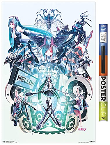 Poster Hatsune Miku Hello pour habiller les murs d'une chambre gaming ou d'un studio d'ado
