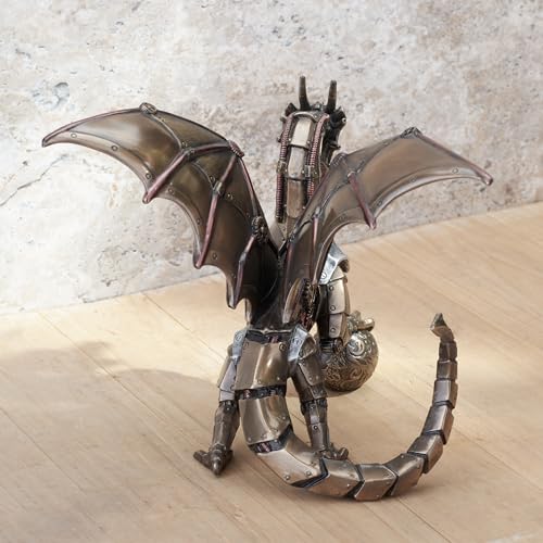 Estatua de Dragón Steampunk en Resina con Acabado Bronce miniatura 4