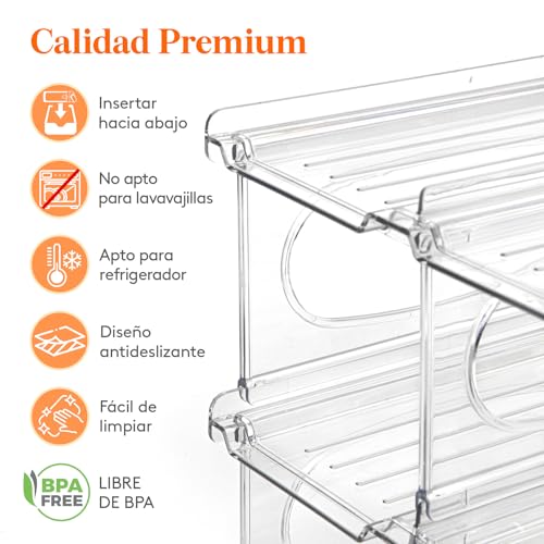 Lifewit Botellero Frigorifico para 12 Botellas, 3 Niveles Apilables Botellero para Vino, 42 x 20 x 23 cm Organizador Botellas - imagen 6