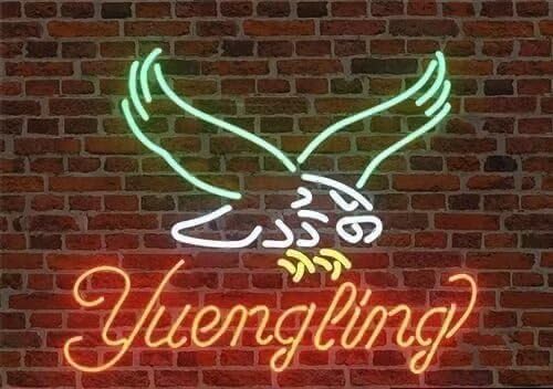 Image of Beer Cafe Bar Store Neon Light Yuengling Eagle Larger Neon Sign 20 inchx16 Inch Handmade LED Neon Tubing Signs