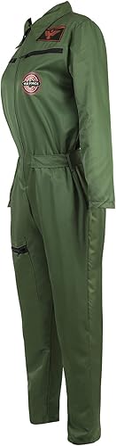 Miniatura 2 de Adult Flight Suit Pilot Costume Women Jumpsuit Long-Sleeve Zipper Coveralls
