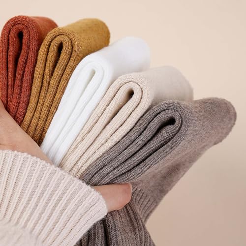 Image of KANAV Thick Winter Thermal Wool Socks (5 Pairs) - Comfy, Slouch Crew, Cozy, Warm Athletic Socks for Women