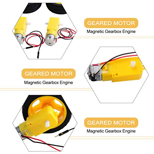 UKCOCO 10 Pcs 3V-12V Dc Engrenado Motor Tt Pacote de Interferência de Eixo Duplo Magnético Forte par