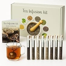 Tea Gift Set 8 Unique Flavors with Stainless Steel Infuser | Loose Leaf Tea Sampler with Vanilla Chai, Jasmine, Green Tea & More | Tea Gift Sets for Women and Men - Mothers Day, Birthday & Anniversary - Pack of 9
