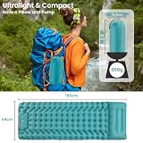 Satisure Wasserdicht Isomatte Camping Aufblasbare Matratze, Camping Matratze Outdoor, Ultraleicht Luftmatratze mit Fußpresse Pumpe, Faltbare Schlafmatte mit Kissen, Aufblasbarer Wasserhängematte