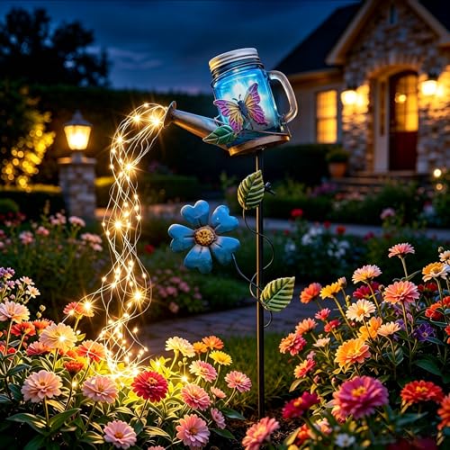 Lampe solaire arrosoir extérieur étanche IP65 papillon