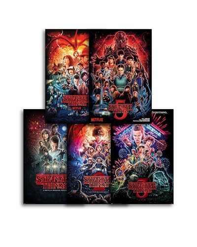 Pyramid International Stranger Things Poster Set 5er Alle 5 Staffeln als Plakate | je 61 × 91 5 cm Retro-Look für Nerd-Wall Gaming-Room & Home-Cinema