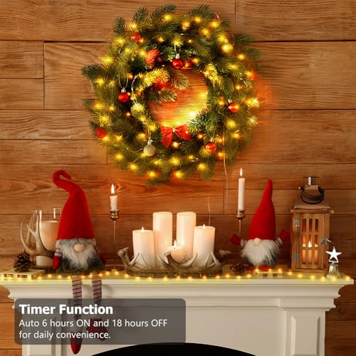 Guirlande lumineuse sans prise 10m 100 LED étanche pour déco extérieure - 3