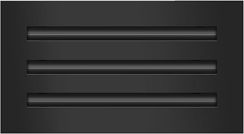 BUILDMART - Cubierta de ventilación de CA moderna de 12 x 6 - Ventilación de aire negra decorativa - Difusor de ranura lineal estándar - Rejilla de