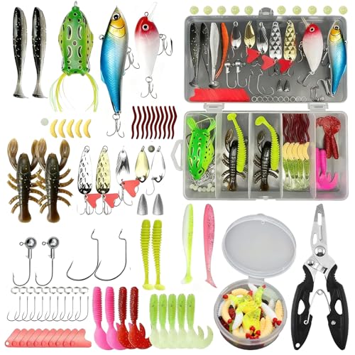 158 Pièces Kit de Leurre Peche Mer avec Leurres Durs...