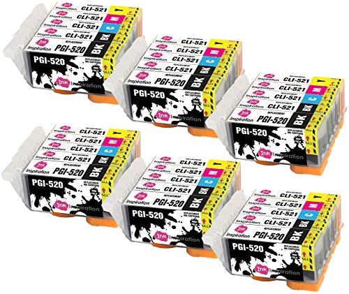 Compumatic Mp550 Ink INK INSPIRATION® Replacement for Canon PGI-520 CLI-521 Ink Cartridges ...