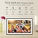 SSA Digital Picture Frame 15.6 inch Large 32GB WiFi Digital Photo Frame, Easy to Share Photos and Videos via Free App, 1920x1080 FHD IPS Touch Screen, Auto-Rotate, Send 50 Photos one time no Limit