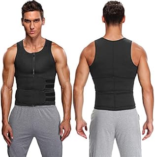 Hot Sweat Vest for Men, Neoprene Sauna Vest for Weight Loss,Zippered Thermal Body Shaper Waist Trainer Vest Tummy Fat Burner Slimming