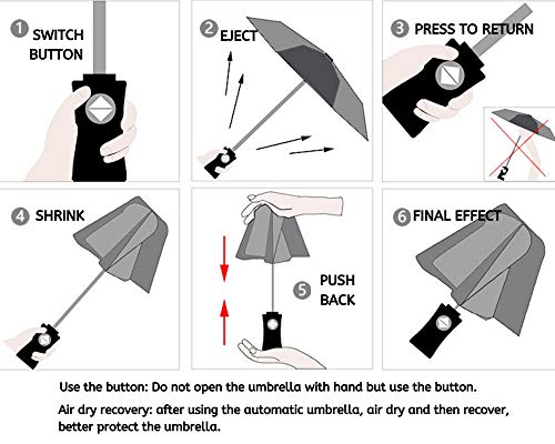 image for Rizzon Automatic Umbrella Begonia Flower Automatic Folding Windproof T