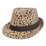 Alilyol Womens Summer Leopard Print Fashion Fedora Soft Outdoor Hat Cap Men Women Jazz Hat-Summer (K