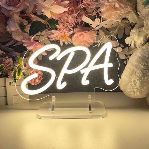 Image of SPA Table Number Neon Sign Desk Lamp Night Light Wedding Letter LED Neon Sign Wedding Table Decorations Neon Light Shop Bedroom Home Room Decor Christmas Party Warm White USB 25x15CM