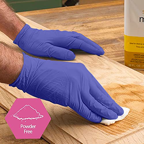 Nu Steel Nitrile Ambidextrous Disposable Gloves - Soft Industrial Gloves, Nitrile Gloves, Powder-Free, Latex-Free Protective Gloves, Soft, Comfortable, Food Safe, Size Large #TOP4