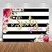 Mehofoto Sixty and Fabulous Backdrop Flower Stripes 60th Birthday Photography Background 7x5ft Vinyl Women 60th Birthday Party Banner Backdrops