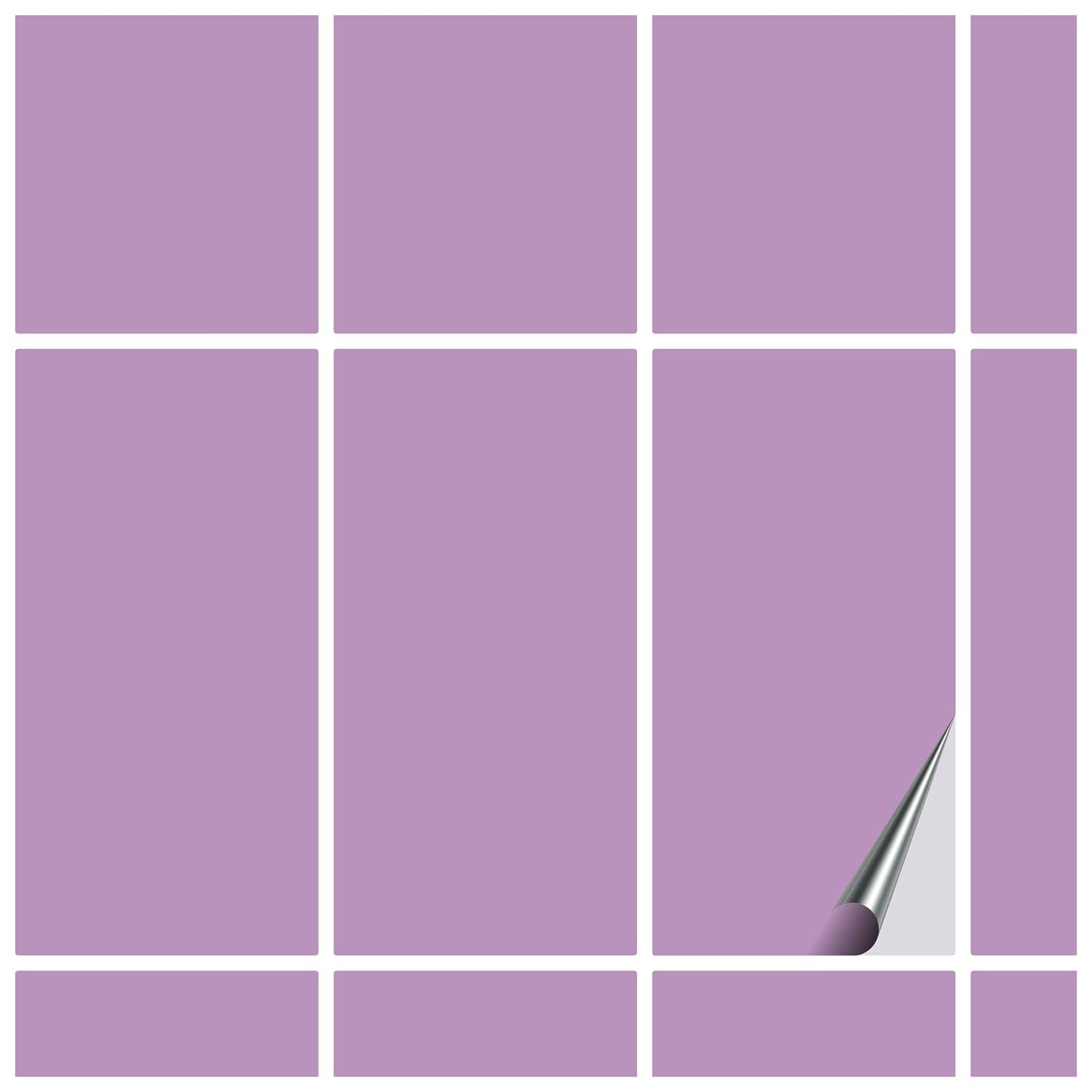 FoLIESEN Tile Sticker 10x20 cm (~ 4x8 Inch) - Tile Stickers for Bathroom & Kitchen - Pack of 200, Lilac glossy — image 1
