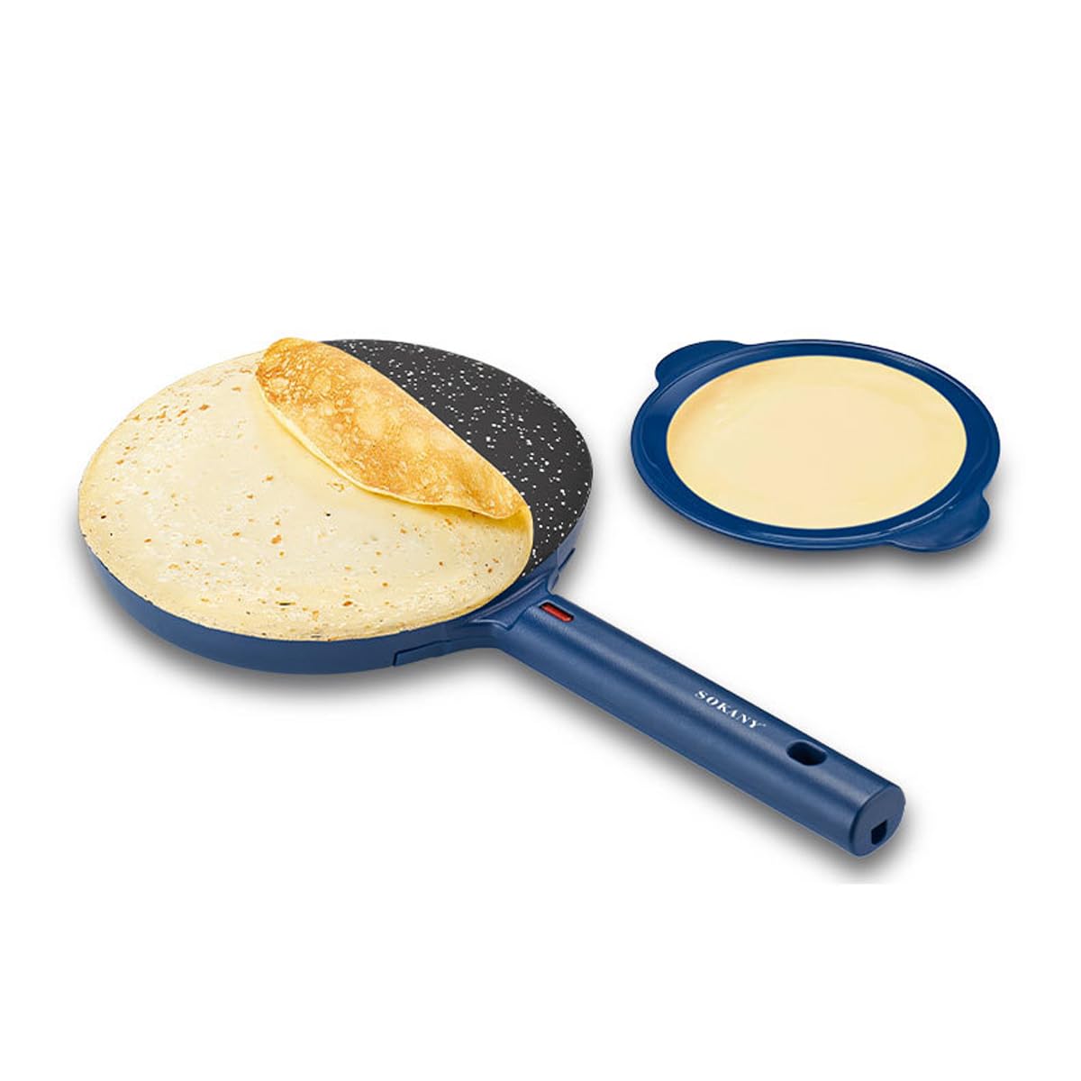 SOKANY SK-07057 Crepiera elettrica con Manico - Crepes Maker, Crêpes Maker Antiaderente, Temperatura automatica, Diametro 20 cm, Piastra Crepes Macchina Portatile